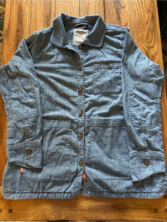 Dovetail Workwear Tops - Dovetail Workwear Blue Denim Button-Up Jacket shirt